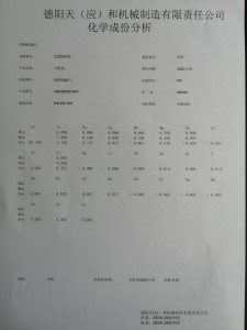 Chemical components report